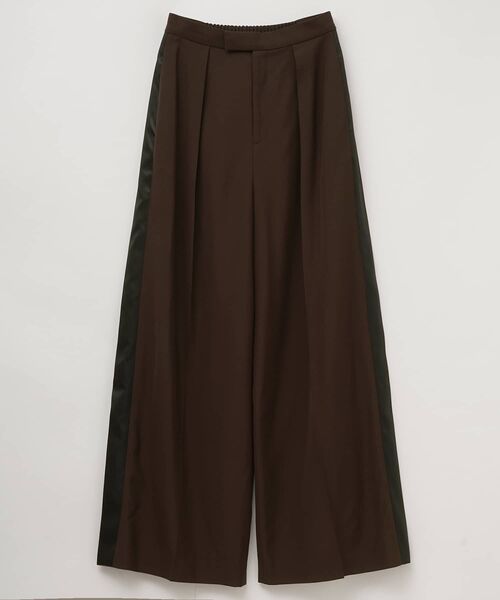 LANVIN en Bleu(ランバンオンブルー)の「サイドテープワイドパンツ(その他パンツ・レディース・ブラウン/ブラック・36/38)」の1枚目の写真