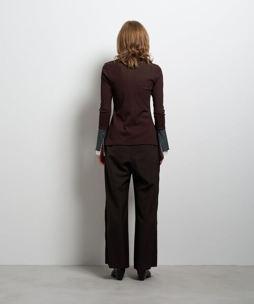 LANVIN en Bleu(ランバンオンブルー)の「サイドテープワイドパンツ(その他パンツ・レディース・ブラウン/ブラック・36/38)」の8枚目の写真