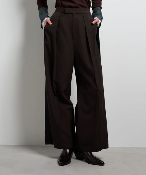 LANVIN en Bleu(ランバンオンブルー)の「サイドテープワイドパンツ(その他パンツ・レディース・ブラウン/ブラック・36/38)」の9枚目の写真