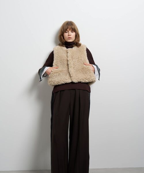 LANVIN en Bleu(ランバンオンブルー)の「サイドテープワイドパンツ(その他パンツ・レディース・ブラウン/ブラック・36/38)」の15枚目の写真