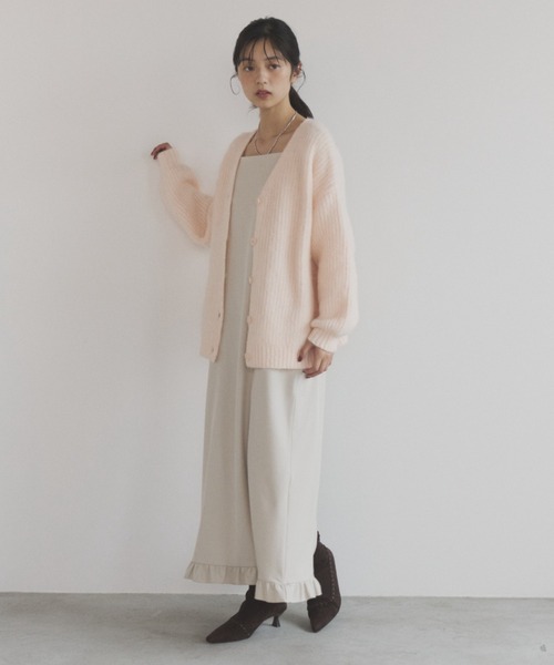 ELNEsoi(エルネソワ)の「裾フリルキャミワンピース(ワンピース・レディース・アイボリー/チャコールグレー/ブラウン・FREE)」の5枚目の写真