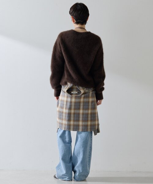 Whim Gazette（ウィムガゼット）の「〈WEB限定〉ファークルーネックプルオーバー（ニット/セーター・レディース・ブラウン/グレー/オフホワイト・FREE）」の12枚目の写真