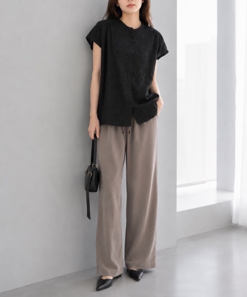 Muffiny(マフィニー)の「エアリージャガードブラウス【Indian Cotton】(シャツ/ブラウス・レディース・オフホワイト/ブラック・MEDIUM)」の2枚目の写真