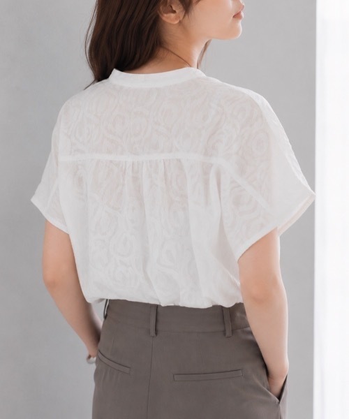 Muffiny(マフィニー)の「エアリージャガードブラウス【Indian Cotton】(シャツ/ブラウス・レディース・オフホワイト/ブラック・MEDIUM)」の9枚目の写真