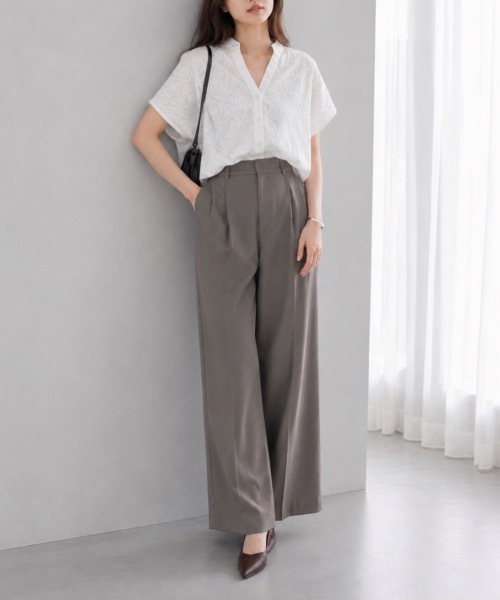 Muffiny(マフィニー)の「エアリージャガードブラウス【Indian Cotton】(シャツ/ブラウス・レディース・オフホワイト/ブラック・MEDIUM)」の5枚目の写真
