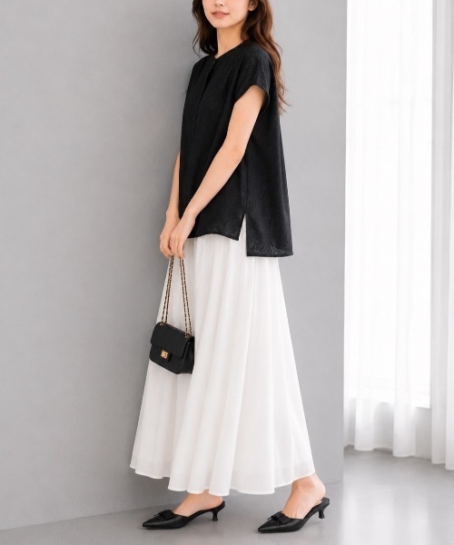 Muffiny(マフィニー)の「エアリージャガードブラウス【Indian Cotton】(シャツ/ブラウス・レディース・オフホワイト/ブラック・MEDIUM)」の14枚目の写真