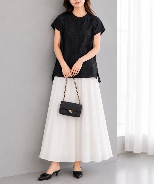 Muffiny(マフィニー)の「エアリージャガードブラウス【Indian Cotton】(シャツ/ブラウス・レディース・オフホワイト/ブラック・MEDIUM)」の15枚目の写真