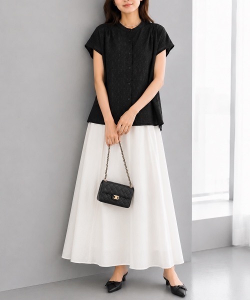 Muffiny(マフィニー)の「エアリージャガードブラウス【Indian Cotton】(シャツ/ブラウス・レディース・オフホワイト/ブラック・MEDIUM)」の16枚目の写真