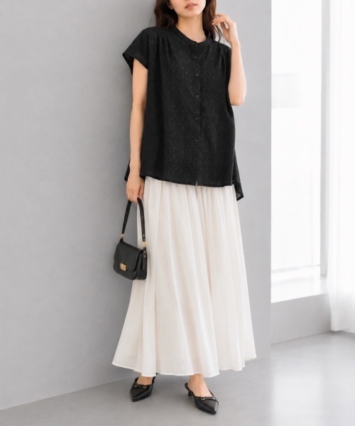 Muffiny(マフィニー)の「エアリージャガードブラウス【Indian Cotton】(シャツ/ブラウス・レディース・オフホワイト/ブラック・MEDIUM)」の18枚目の写真