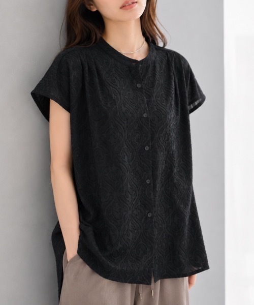 Muffiny(マフィニー)の「エアリージャガードブラウス【Indian Cotton】(シャツ/ブラウス・レディース・オフホワイト/ブラック・MEDIUM)」の20枚目の写真