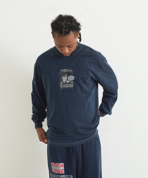 XLARGE(エクストララージ)の「COMMUNICATIONS L/S TEE(Tシャツ/カットソー・メンズ・ブラック/ネイビー/ピンク・S/M/L/XL)」の2枚目の写真