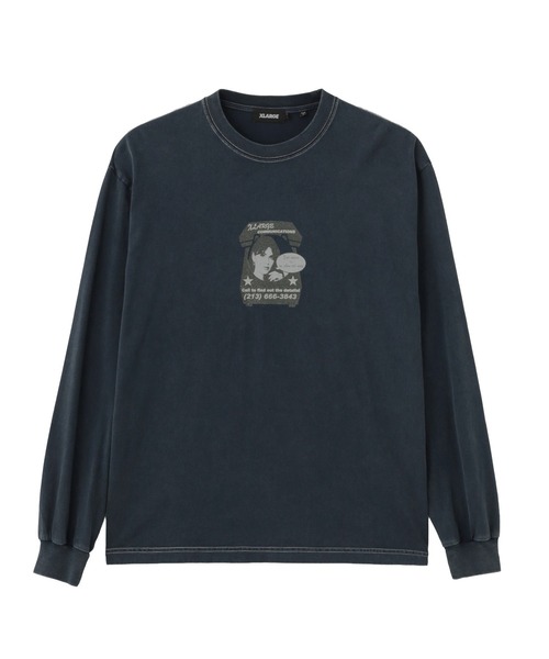 XLARGE(エクストララージ)の「COMMUNICATIONS L/S TEE(Tシャツ/カットソー・メンズ・ブラック/ネイビー/ピンク・S/M/L/XL)」の4枚目の写真