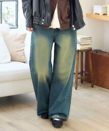 【サイズ展開あり】折り返しデニムパンツ