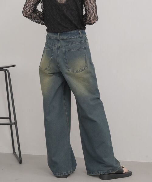 RETRO GIRL(レトロガール)の「【サイズ展開あり】折り返しデニムパンツ(デニムパンツ・レディース・ブルー/ブラック・MEDIUM/LARGE)」の12枚目の写真