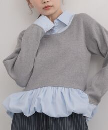 バルーンシャツドッキングニット