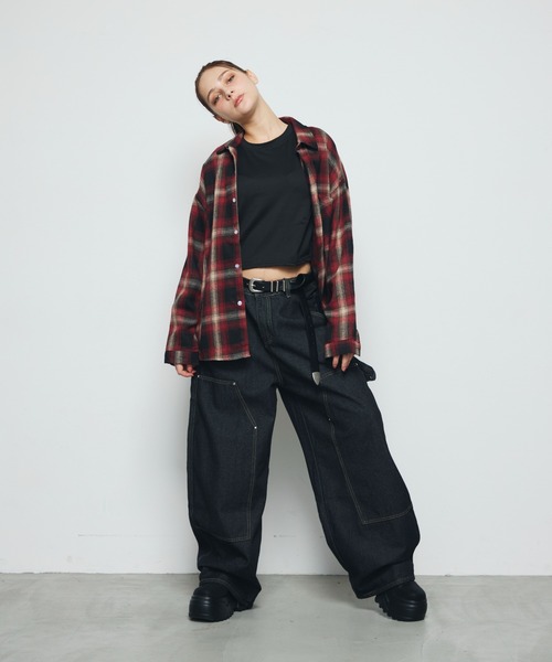 DAZE(デイズ)の「ペインター ワイド デニムパンツ(デニムパンツ・メンズ・ブラック系・SMALL/MEDIUM/LARGE/X-LARGE)」の18枚目の写真