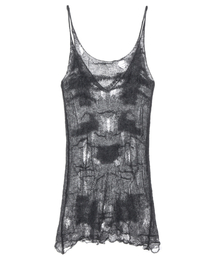 DISTRESSED KNIT VEST IN CHARCOAL