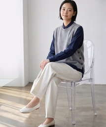 サイドボタンシンプルニットベスト