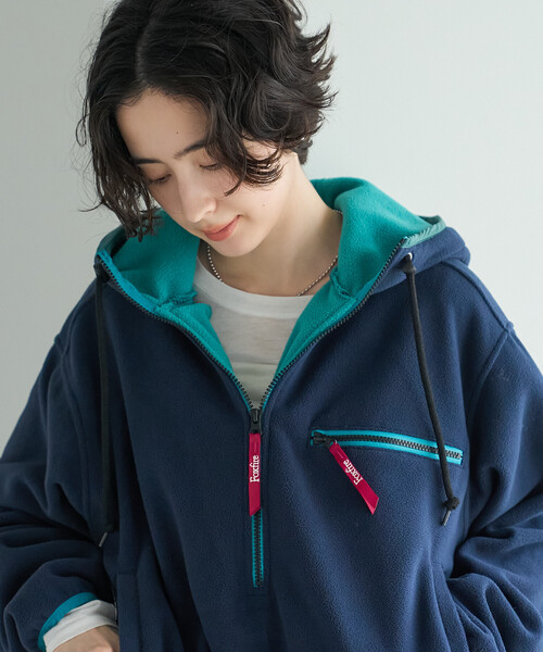FREAK'S STORE(フリークスストア)の「Foxfire × FREAK'S STORE/フォックスファイヤー フリース プルオーバー/ハーフジップパーカー(パーカー・レディース・チャコールグレー/ナチュラル/ネイビー・フリ-)」の1枚目の写真