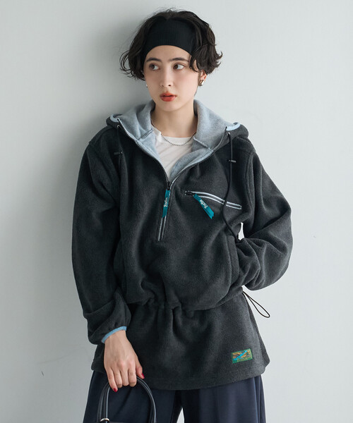 FREAK'S STORE(フリークスストア)の「Foxfire × FREAK'S STORE/フォックスファイヤー フリース プルオーバー/ハーフジップパーカー(パーカー・レディース・チャコールグレー/ナチュラル/ネイビー・フリ-)」の2枚目の写真