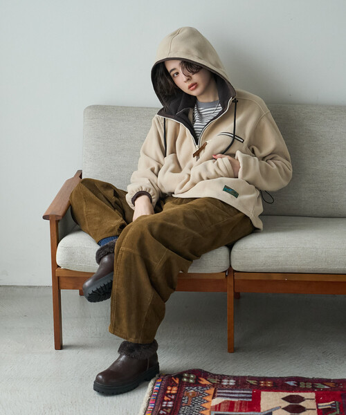 FREAK'S STORE(フリークスストア)の「Foxfire × FREAK'S STORE/フォックスファイヤー フリース プルオーバー/ハーフジップパーカー(パーカー・レディース・チャコールグレー/ナチュラル/ネイビー・フリ-)」の5枚目の写真