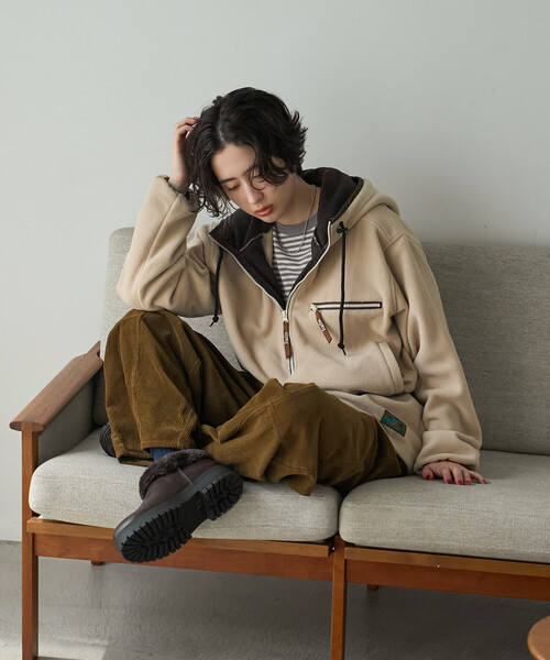 FREAK'S STORE(フリークスストア)の「Foxfire × FREAK'S STORE/フォックスファイヤー フリース プルオーバー/ハーフジップパーカー(パーカー・レディース・チャコールグレー/ナチュラル/ネイビー・フリ-)」の6枚目の写真