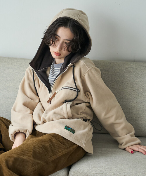 FREAK'S STORE(フリークスストア)の「Foxfire × FREAK'S STORE/フォックスファイヤー フリース プルオーバー/ハーフジップパーカー(パーカー・レディース・チャコールグレー/ナチュラル/ネイビー・フリ-)」の8枚目の写真
