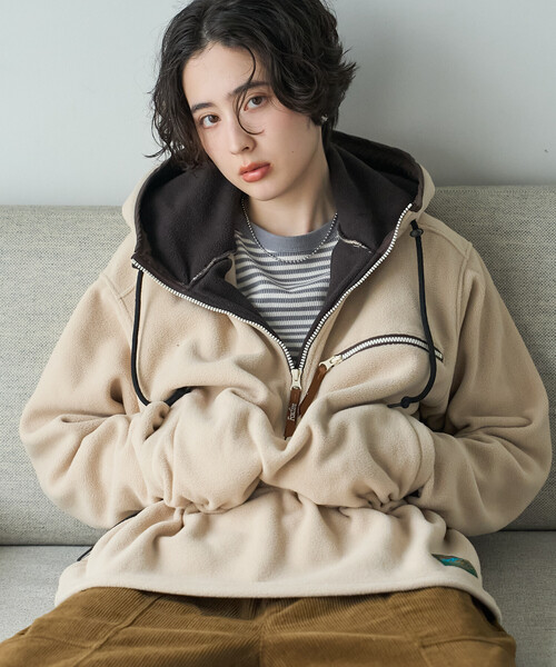 FREAK'S STORE(フリークスストア)の「Foxfire × FREAK'S STORE/フォックスファイヤー フリース プルオーバー/ハーフジップパーカー(パーカー・レディース・チャコールグレー/ナチュラル/ネイビー・フリ-)」の13枚目の写真
