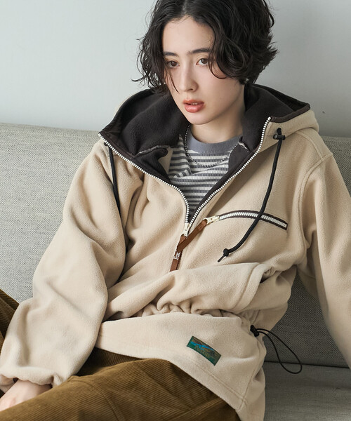 FREAK'S STORE(フリークスストア)の「Foxfire × FREAK'S STORE/フォックスファイヤー フリース プルオーバー/ハーフジップパーカー(パーカー・レディース・チャコールグレー/ナチュラル/ネイビー・フリ-)」の14枚目の写真
