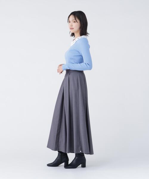 NAVYNAVY(ネイビーネイビー)の「【みんなの声を、カタチにした】 裾幅調整ができるスカートみたいなワイドパンツ(その他パンツ・レディース・ネイビー/グレー・MEDIUM/SMALL)」の4枚目の写真