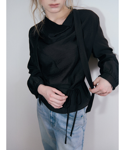ETMON(エトモン)の「カウルネックタイブラウス ブラック(シャツ/ブラウス・レディース・その他・SMALL/MEDIUM)」の4枚目の写真