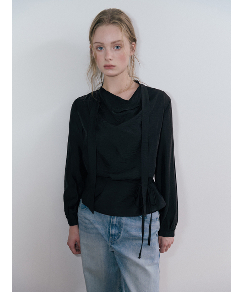 ETMON(エトモン)の「カウルネックタイブラウス ブラック(シャツ/ブラウス・レディース・その他・SMALL/MEDIUM)」の5枚目の写真