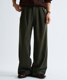 Two Tuck Stripe Wide Slacks / ツータックストライプワイドスラックス
