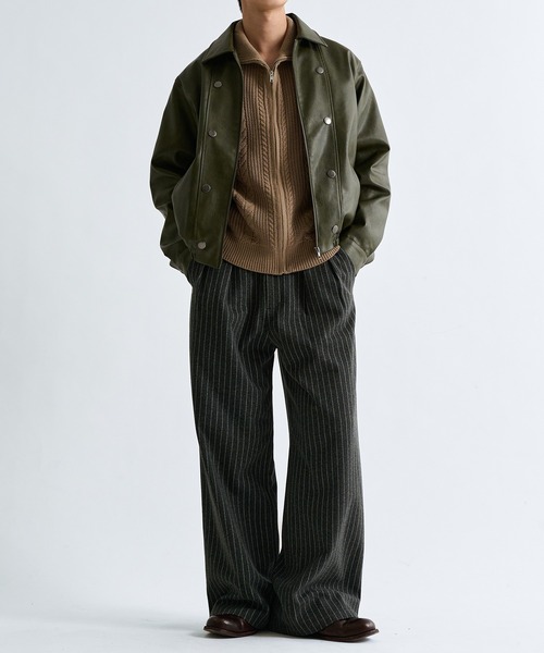 sedacle（セダクル）の「Two Tuck Stripe Wide Slacks  / ツータックストライプワイドスラックス（スラックス・メンズ・ブラウン系その他/グレー・SMALL/MEDIUM/LARGE）」の20枚目の写真