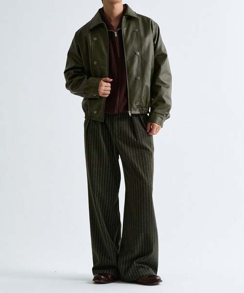 sedacle（セダクル）の「Two Tuck Stripe Wide Slacks  / ツータックストライプワイドスラックス（スラックス・メンズ・ブラウン系その他/グレー・SMALL/MEDIUM/LARGE）」の9枚目の写真
