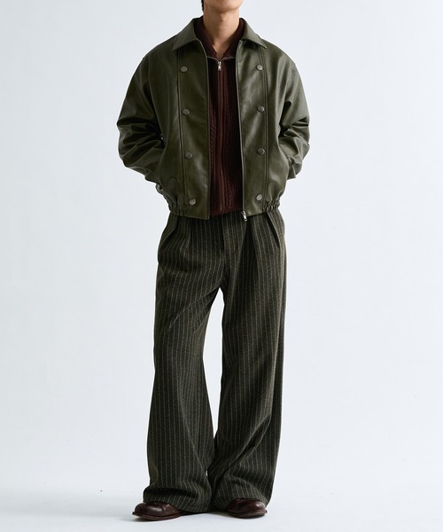 sedacle（セダクル）の「Two Tuck Stripe Wide Slacks  / ツータックストライプワイドスラックス（スラックス・メンズ・ブラウン系その他/グレー・SMALL/MEDIUM/LARGE）」の8枚目の写真