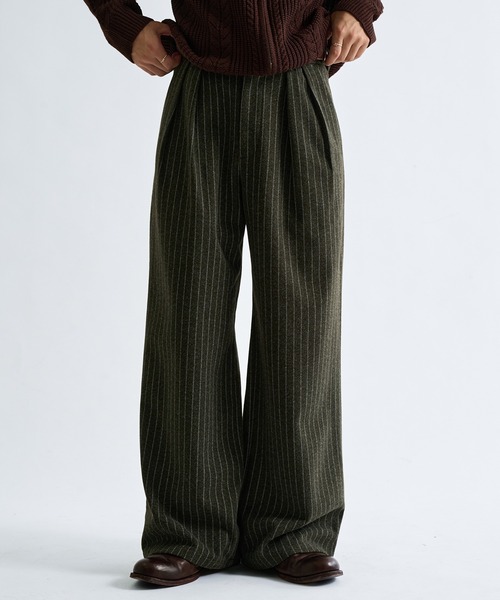 sedacle（セダクル）の「Two Tuck Stripe Wide Slacks  / ツータックストライプワイドスラックス（スラックス・メンズ・ブラウン系その他/グレー・SMALL/MEDIUM/LARGE）」の13枚目の写真