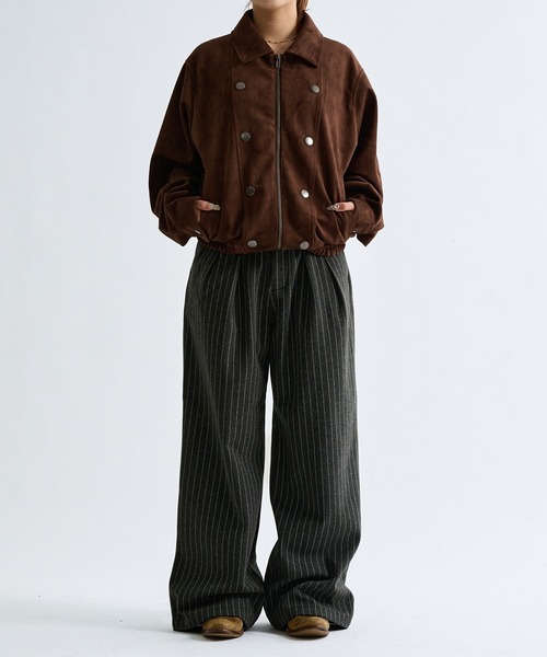 sedacle（セダクル）の「Two Tuck Stripe Wide Slacks  / ツータックストライプワイドスラックス（スラックス・メンズ・ブラウン系その他/グレー・SMALL/MEDIUM/LARGE）」の16枚目の写真