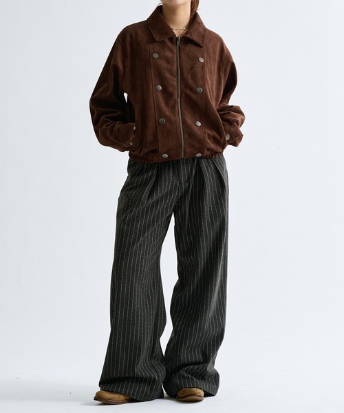 sedacle（セダクル）の「Two Tuck Stripe Wide Slacks  / ツータックストライプワイドスラックス（スラックス・メンズ・ブラウン系その他/グレー・SMALL/MEDIUM/LARGE）」の15枚目の写真