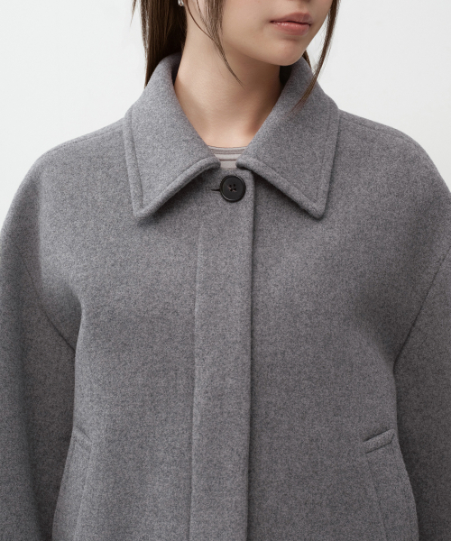 MUSINSA STANDARD WOMAN（ムシンサスタンダードウーマン）の「ウィメンズカシミヤブレンドショートマックコート[ミディアムグレー]（チェスターコート・レディース・その他・LARGE/MEDIUM/SMALL/X-SMALL）」の7枚目の写真