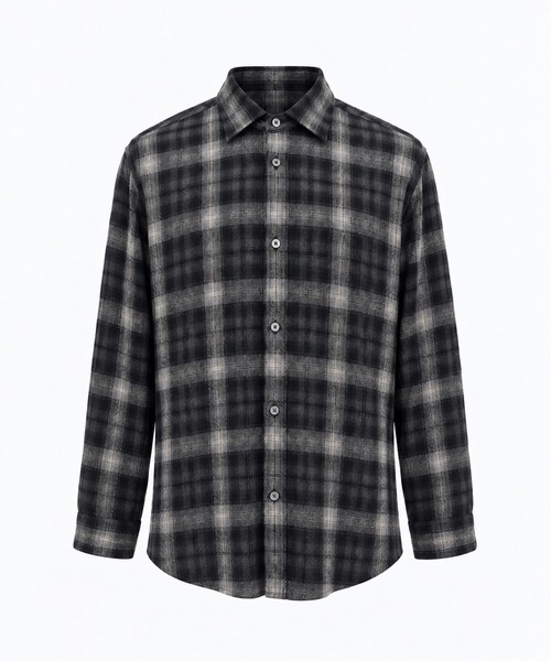 ENCOMING（インカミング）の「【ENCOMING】CLASSIC LONG SLEEVE SHIRT（シャツ/ブラウス・メンズ・グレー/ブラウン・M）」の2枚目の写真