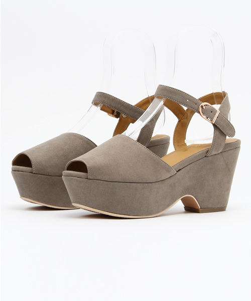 WEGO（ウィゴー）の「WEGO/スエードタッチサンダル（サンダル・レディース・ブラック/グレー・MEDIUM/LARGE）」の11枚目の写真