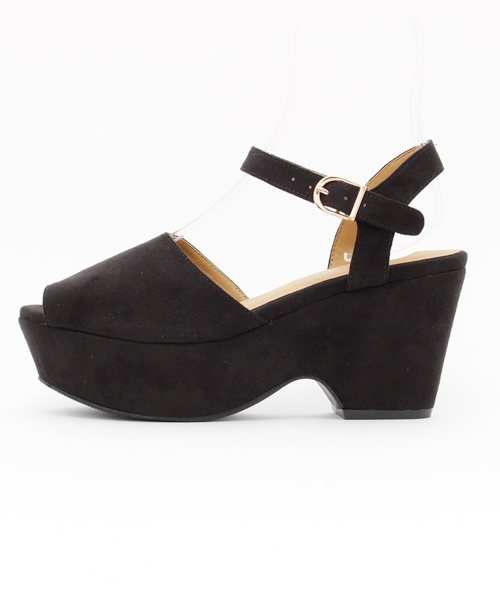 WEGO（ウィゴー）の「WEGO/スエードタッチサンダル（サンダル・レディース・ブラック/グレー・MEDIUM/LARGE）」の3枚目の写真