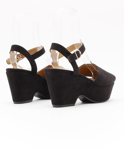 WEGO（ウィゴー）の「WEGO/スエードタッチサンダル（サンダル・レディース・ブラック/グレー・MEDIUM/LARGE）」の5枚目の写真