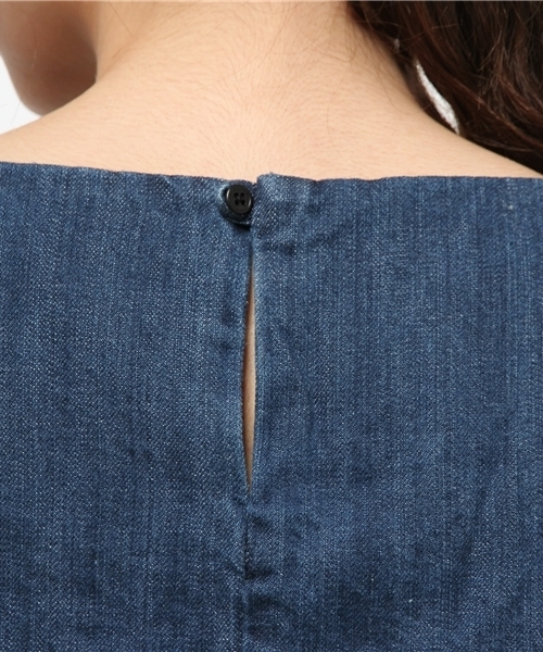 Denime(ドゥニーム)の「DENIM FRINGE TOPS/デニムフリンジトップス(Tシャツ/カットソー・レディース・インディゴブルー/ライトインディゴブルー・FREE)」の14枚目の写真