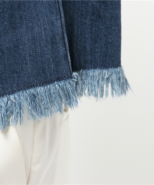 Denime(ドゥニーム)の「DENIM FRINGE TOPS/デニムフリンジトップス(Tシャツ/カットソー・レディース・インディゴブルー/ライトインディゴブルー・FREE)」の16枚目の写真
