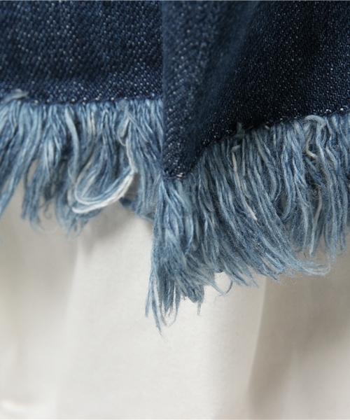 Denime(ドゥニーム)の「DENIM FRINGE TOPS/デニムフリンジトップス(Tシャツ/カットソー・レディース・インディゴブルー/ライトインディゴブルー・FREE)」の17枚目の写真