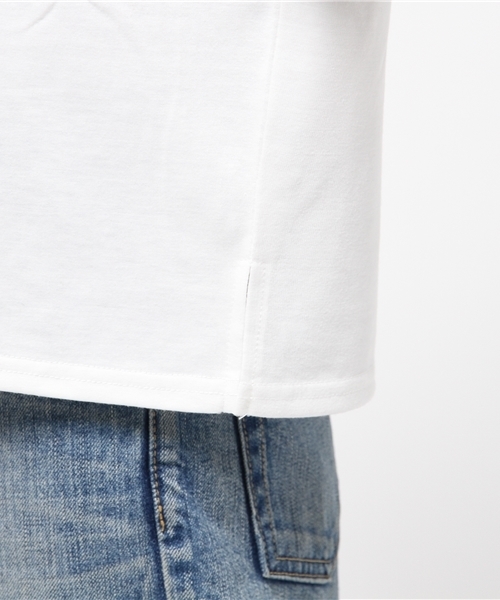 VENCEEXCHANGE（ヴァンスエクスチェンジ）の「袖フリンジTシャツ            （Tシャツ/カットソー・レディース・オフホワイト/オリーブ/オレンジ・MEDIUM）」の9枚目の写真