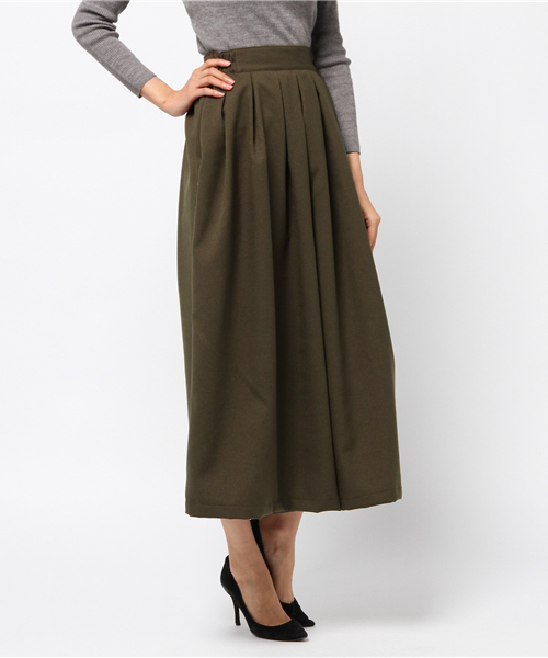 mizuiroind(ミズイロインド)の「mizuiro ind ワイドタックドパンツ(その他パンツ・レディース・ネイビー/カーキ/チャコールグレー・1/2)」の1枚目の写真