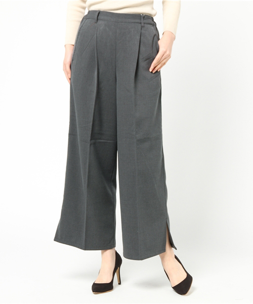 ikka(イッカ)の「サイドスリット裏起毛ガウチョパンツ(その他パンツ・レディース・チャコールグレー/ブラック/ブラウン・MEDIUM/LARGE)」の3枚目の写真